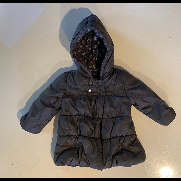 3 Pommes Grey Hooded Peace Jacket - Picture 2 of 6